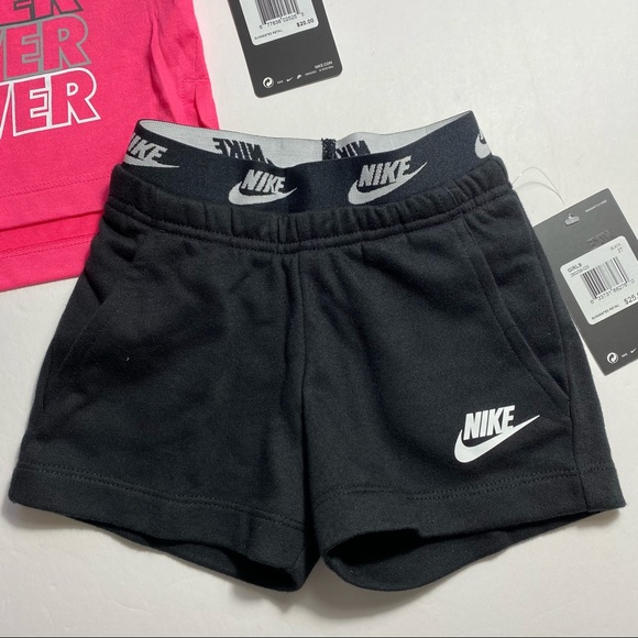 Nike Girls Tee Shirt & High Waist Shorts Set 2T - Picture 3 of 11